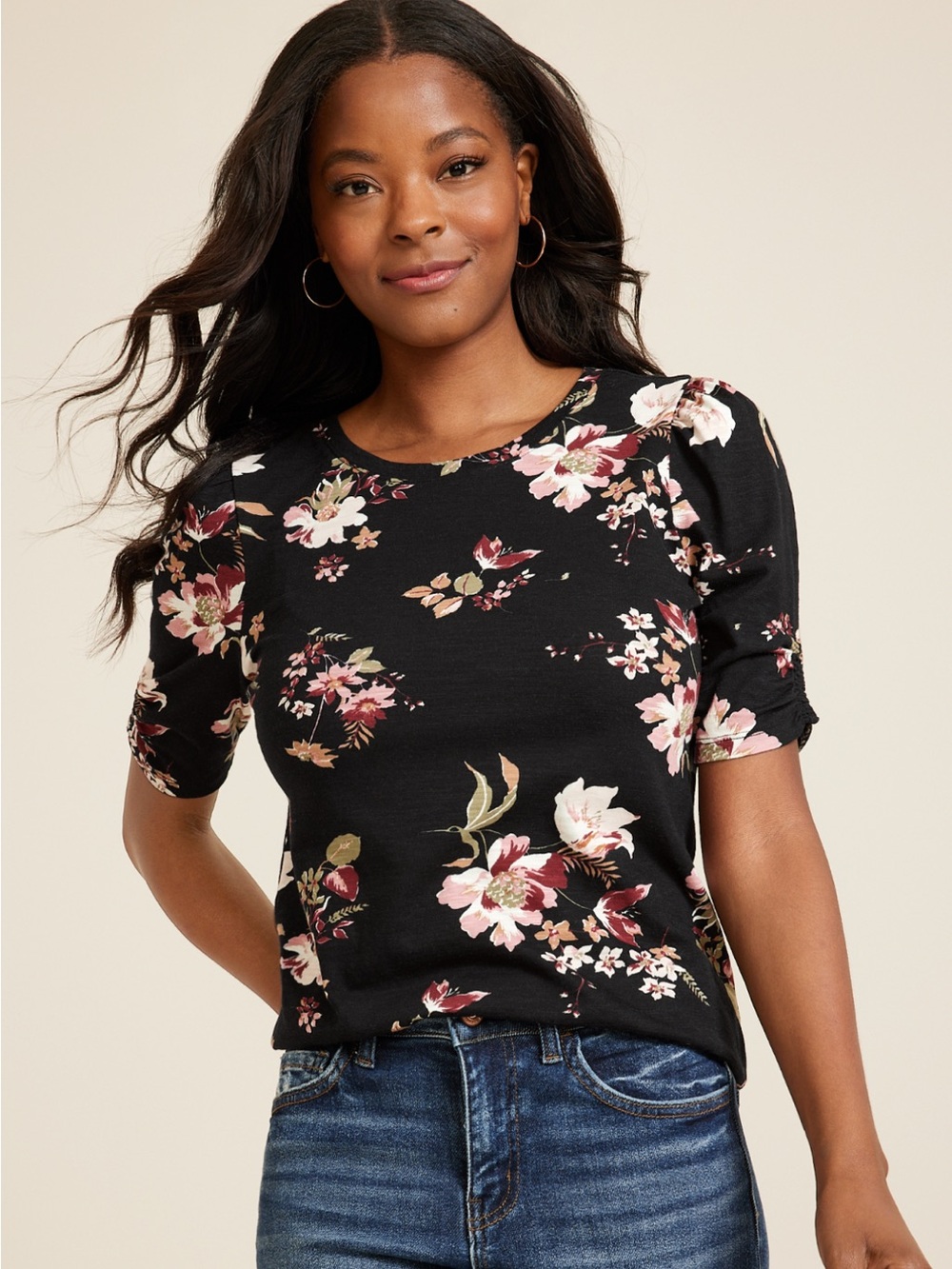 Maurices Floral Puff-Sleeve Top